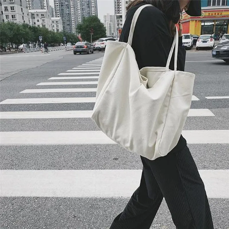 Women Fashion Canvas Shoulder Bag Large Capacity Female Vintage Big Tote Handbag Folding Reusable Portable Thin Strap Cloth Bags
Women Fashion Canvas Shoulder Bag Large Capacity Female Vintage Big Tote Handbag Folding Reusable Portable Thin Strap Cloth Bags