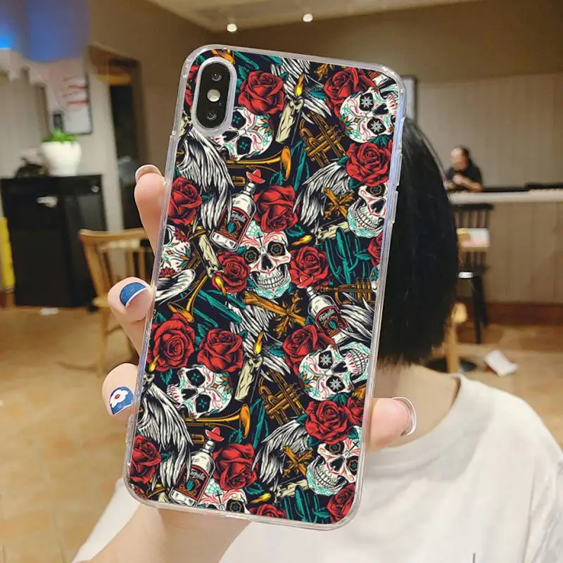 Skeleton flower pattern horror Phone Case Transparent for iPhone 6 7 8 11 12 s mini pro X XS XR MAX Plus
Skeleton flower pattern horror Phone Case Transparent for iPhone 6 7 8 11 12 s mini pro X XS XR MAX Plus