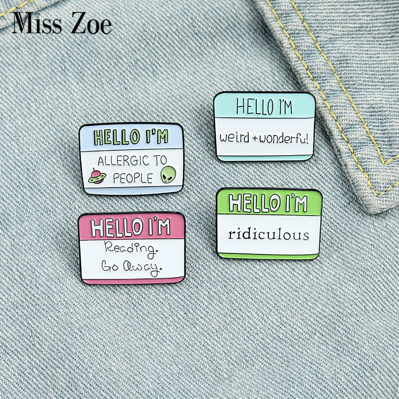 

4 Styles Fun Dialogue Quote Enamel Pins Custom Humor Brooches Bag Clothes Lapel Pin Label Badge Cartoon Jewelry Gift Friends