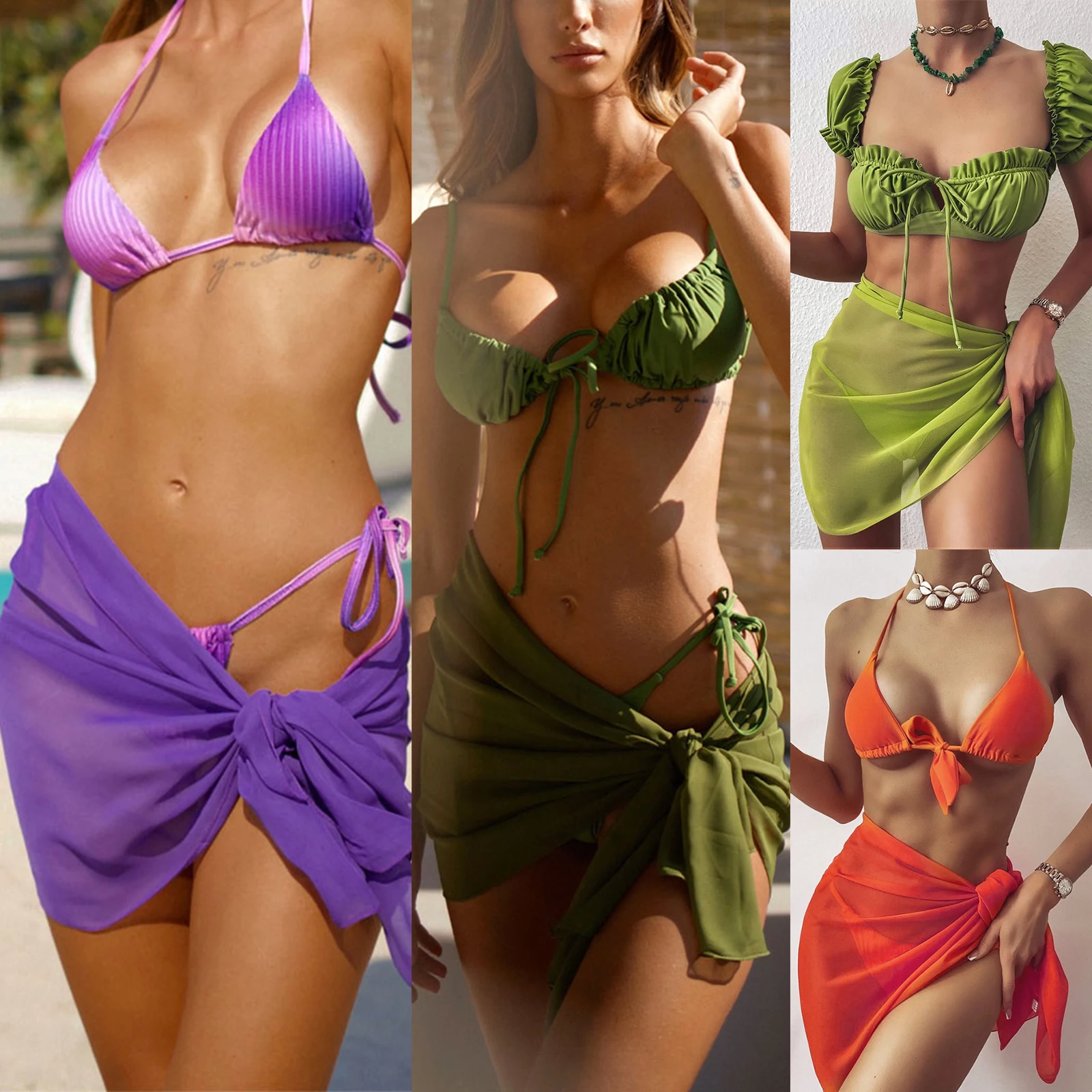 Фото Прозрачная сетчатая накидка на бикини женская летняя пикантная пляжная шаль