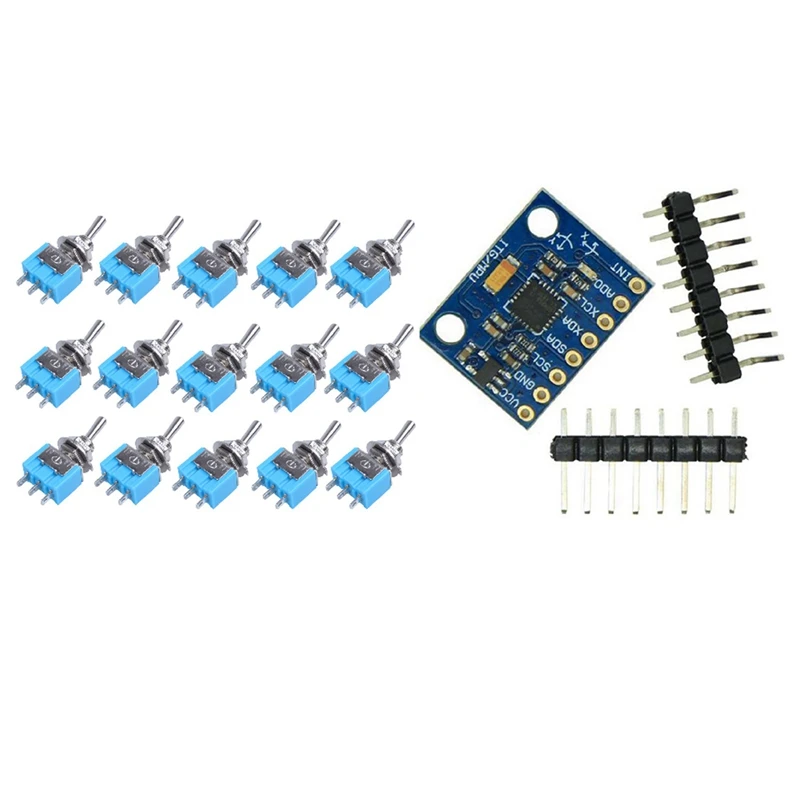 15 шт. AC 125 в 6A SPDT ON-ON 3 Pin фиксация мини-переключатель и 3 шт. Φ MPU6050 Модуль датчика гироскопа
15 шт. AC 125 в 6A SPDT ON-ON 3 Pin фиксация мини-переключатель и 3 шт. Φ MPU6050 Модуль датчика гироскопа
