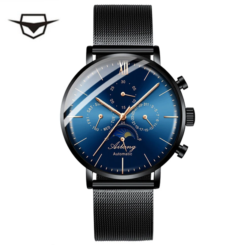 AILANG Fashion Men Watches Stainless Steel Waterproof Date Week Black Automatic Mechanical Classic Wrist Watches Reloj Hombre
AILANG Fashion Men Watches Stainless Steel Waterproof Date Week Black Automatic Mechanical Classic Wrist Watches Reloj Hombre