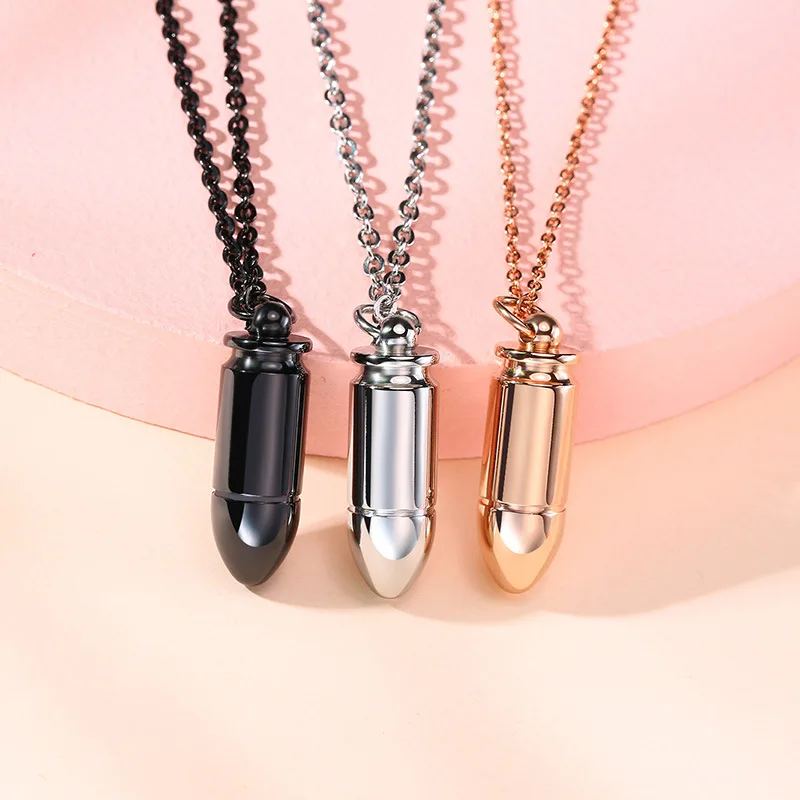 Black Classic Men Bullet Necklace Pendant Fashion Rose Gold Pendants Necklaces For Women Luxury Unisex Jewelry For Lovers
Black Classic Men Bullet Necklace Pendant Fashion Rose Gold Pendants Necklaces For Women Luxury Unisex Jewelry For Lovers
