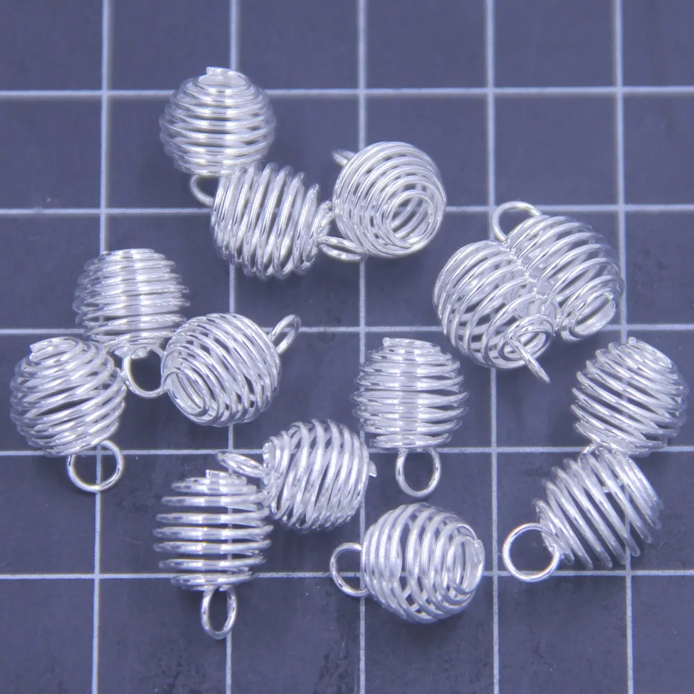 50Pcs Pendants Beads Cage Lantern Spring Spiral Elasticity Alloy Silver Gold Color For Charms Necklaces Jewelry DIY Finding 9mm
50Pcs Pendants Beads Cage Lantern Spring Spiral Elasticity Alloy Silver Gold Color For Charms Necklaces Jewelry DIY Finding 9mm