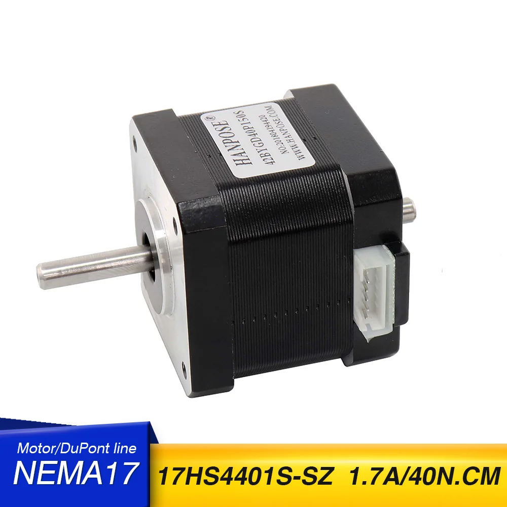 100PCS 17HS4401S-SZ motor nema17 Stepper Motor 42 double shaft motor 1.7A 40N.CM for CNC 3D printer Stage lighting
100PCS 17HS4401S-SZ motor nema17 Stepper Motor 42 double shaft motor 1.7A 40N.CM for CNC 3D printer Stage lighting