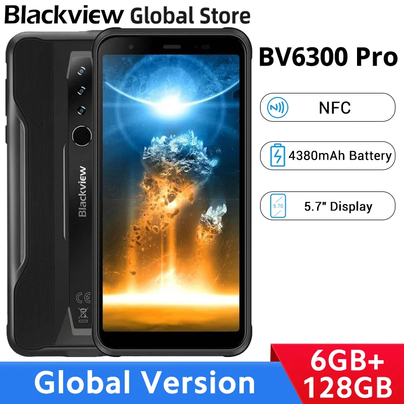 

Global Version Blackview BV6300 Pro 6GB RAM 128GB ROM Smartphone NFC MTK Helio P70 Octa Core 5.7" Display Mobile Phone 4380mAh
