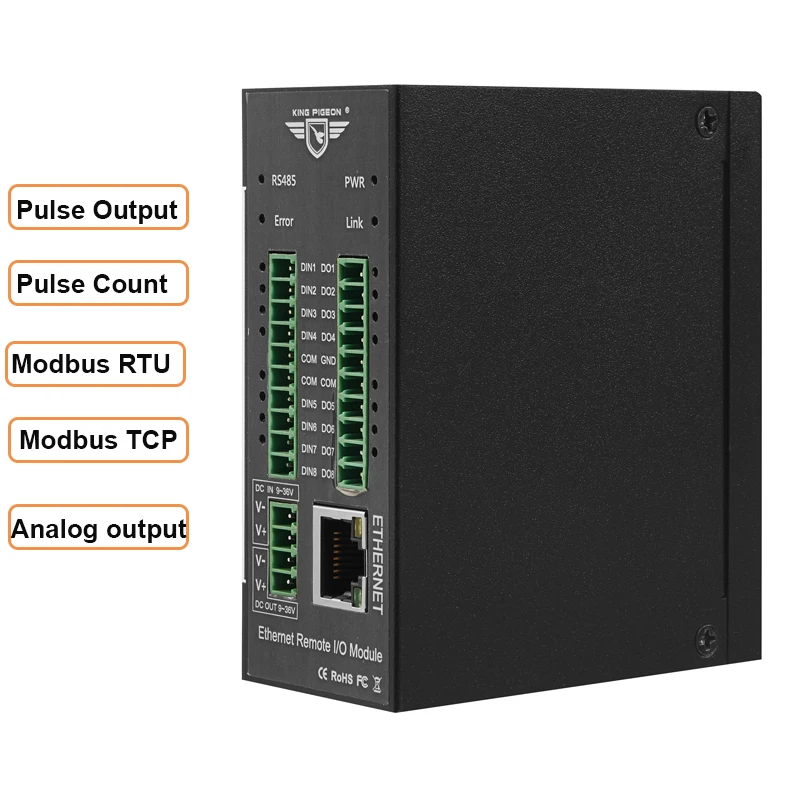 Удаленный модуль Ethernet MQTT IO, Высокоскоростной импульсный вход, многофункциональный шлюз IOT
Удаленный модуль Ethernet MQTT IO, Высокоскоростной импульсный вход, многофункциональный шлюз IOT