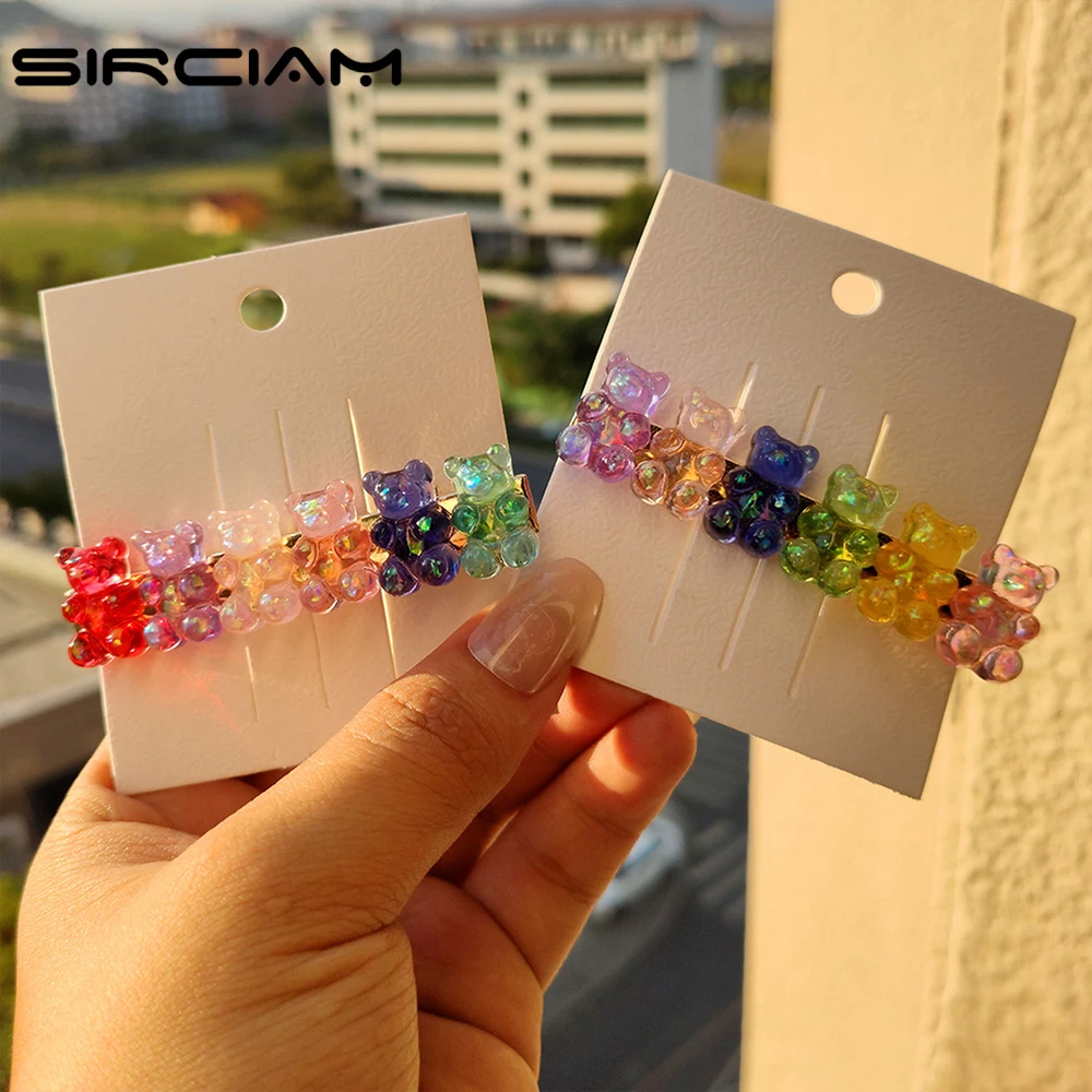 Handmade Laser Gummy Bear Cartoon Hair Clips For Women Kids Candy Color Bear Barrettes Headwear Girls Hairpins Hair Accessories
Handmade Laser Gummy Bear Cartoon Hair Clips For Women Kids Candy Color Bear Barrettes Headwear Girls Hairpins Hair Accessories