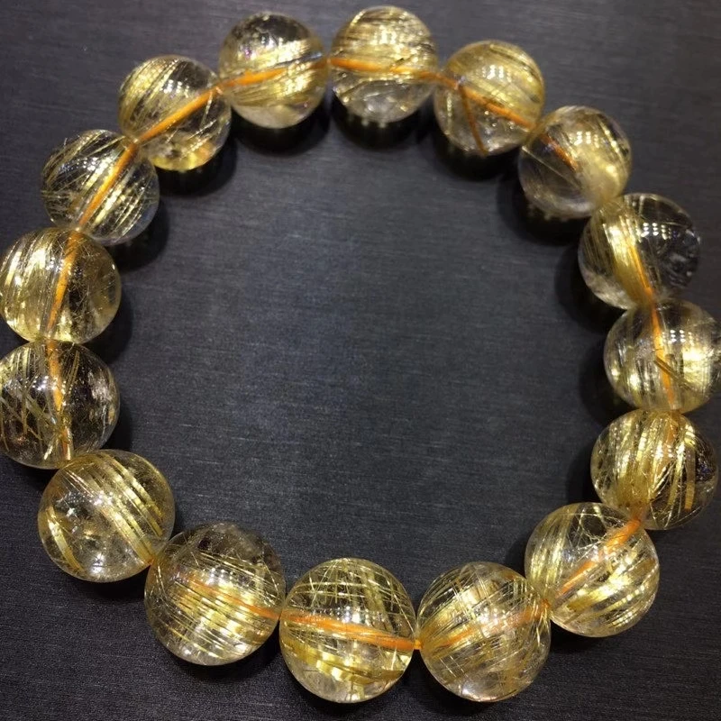Natural Gold Rutilated Quartz Clear Round Beads Bracelet 13mm Women Men Fashion Wealthy Stone Genuine AAAAAA 
Natural Gold Rutilated Quartz Clear Round Beads Bracelet 13mm Women Men Fashion Wealthy Stone Genuine AAAAAA