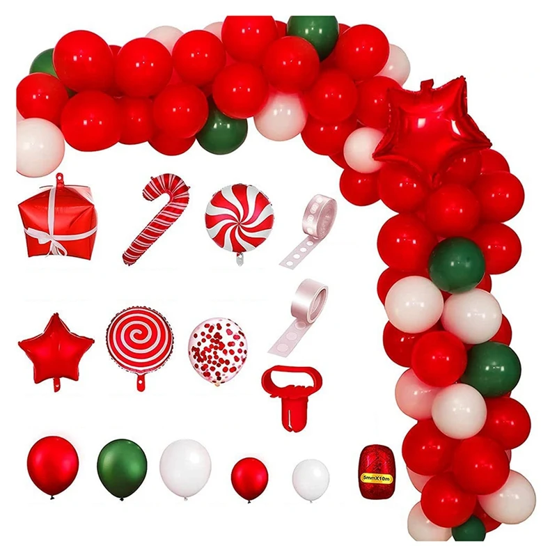 200Pcs Christmas Balloon Arch Garland Kit, Red Green White Latex Balloon Set Great For Christmas Party Decorations
200Pcs Christmas Balloon Arch Garland Kit, Red Green White Latex Balloon Set Great For Christmas Party Decorations
