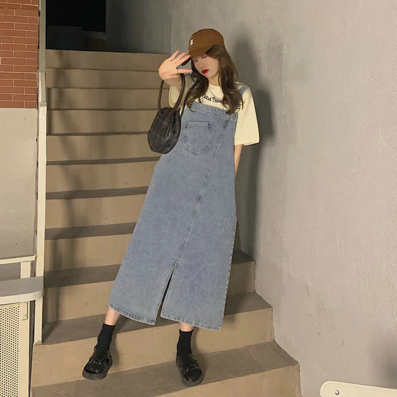 Summer Skirt French Retro Niche Strap Dress 2022 New Fashion Split Design Loose Casual College Style Solid Color Denim
Summer Skirt French Retro Niche Strap Dress 2022 New Fashion Split Design Loose Casual College Style Solid Color Denim