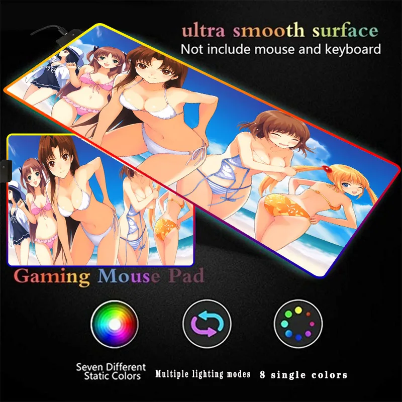 Summer Beach Anime Girl Gaming Mouse Pad RGB USB LED 14 Groups of Lights Extended Illuminated Keyboard Mat XXL 40x90 and 30X80
Summer Beach Anime Girl Gaming Mouse Pad RGB USB LED 14 Groups of Lights Extended Illuminated Keyboard Mat XXL 40x90 and 30X80
