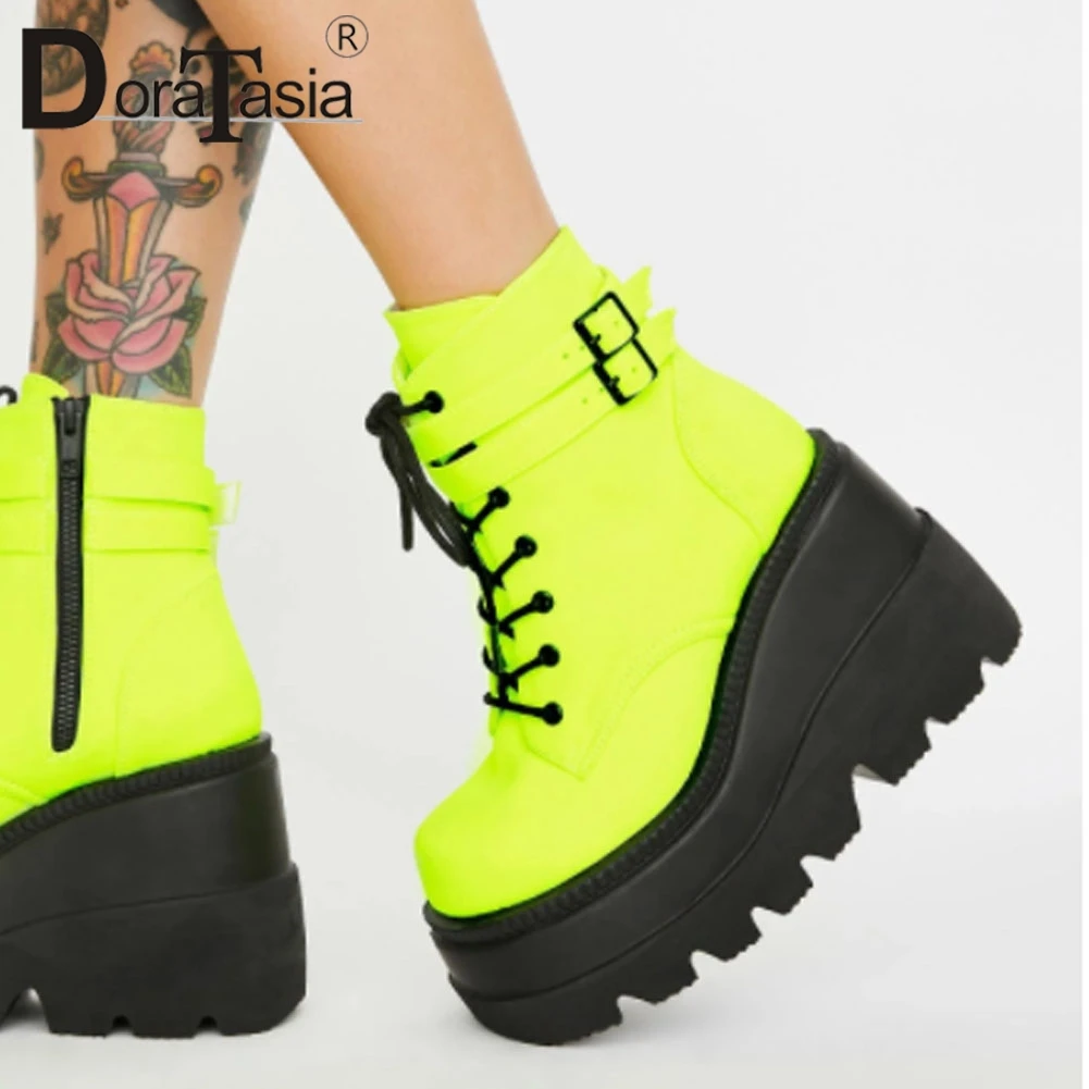 Brand New Female Motorcycle Ankle Boots Fashion Zip Platform Candy Colors High Heels Boots Women Party Wedges Shoes Woman
Brand New Female Motorcycle Ankle Boots Fashion Zip Platform Candy Colors High Heels Boots Women Party Wedges Shoes Woman