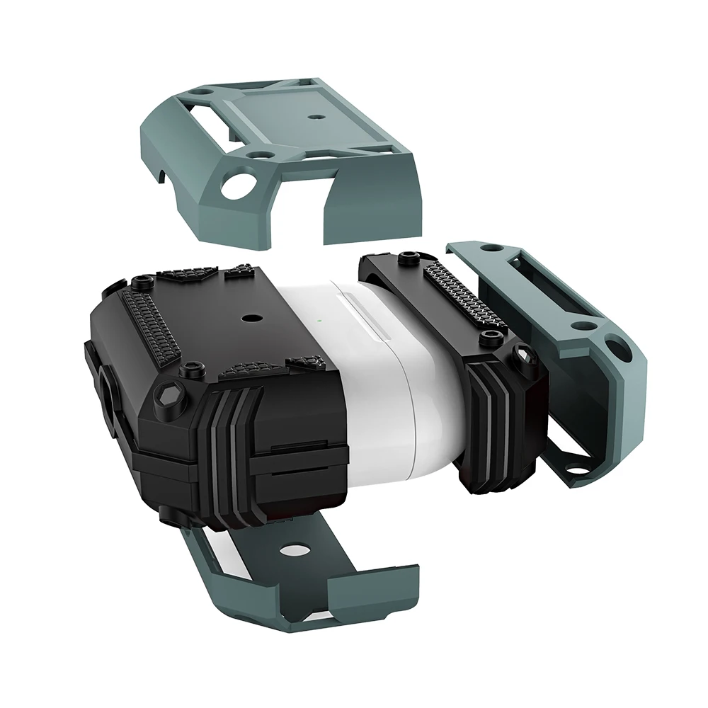 Full-Body Rugged Military Silicone Airpods Case for Airpods 1 2 Pro Shockproof Protective Cover Wireless Charging with Carabiner 
Full-Body Rugged Military Silicone Airpods Case for Airpods 1 2 Pro Shockproof Protective Cover Wireless Charging with Carabiner