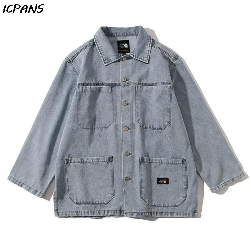 Make Old Japan Style Cargo Denim Jackets Men Women Vintage Pockets Casual Loose Jean Coat Oversized 2021 Autumn Outwear Tops
Make Old Japan Style Cargo Denim Jackets Men Women Vintage Pockets Casual Loose Jean Coat Oversized 2021 Autumn Outwear Tops