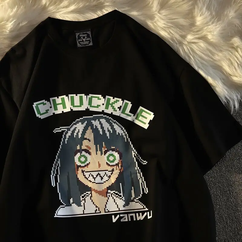 Футболка свободная с коротким рукавом и мультяшным принтом в стиле ретро, 2021
Футболка свободная с коротким рукавом и мультяшным принтом в стиле ретро, 2021