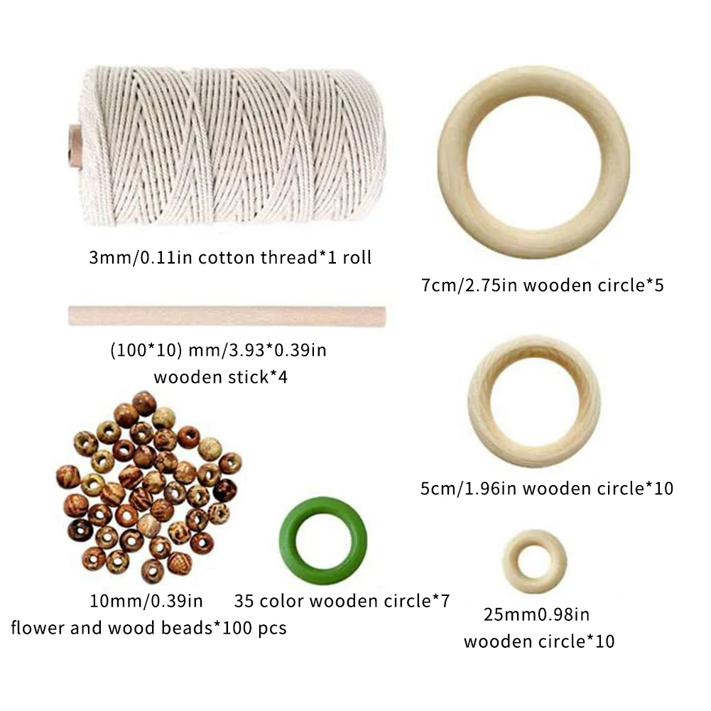 Macrame Kit Wooden Craft Macrame Cord Natural Cotton Rope With Wood Stick Wooden Bead For Diy Wall Hanging Craft Knitting
Macrame Kit Wooden Craft Macrame Cord Natural Cotton Rope With Wood Stick Wooden Bead For Diy Wall Hanging Craft Knitting
