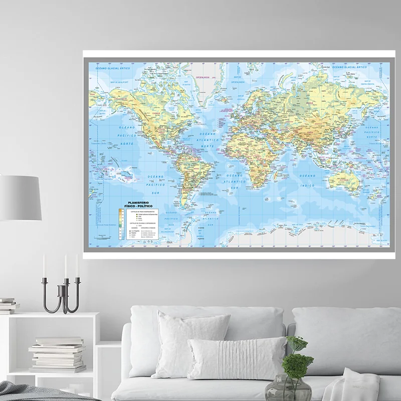 5*3feet Large Spanish World Map Wall Art Non-woven City Map of The World Premium Personalized Posters and Prints Travel Gift
5*3feet Large Spanish World Map Wall Art Non-woven City Map of The World Premium Personalized Posters and Prints Travel Gift