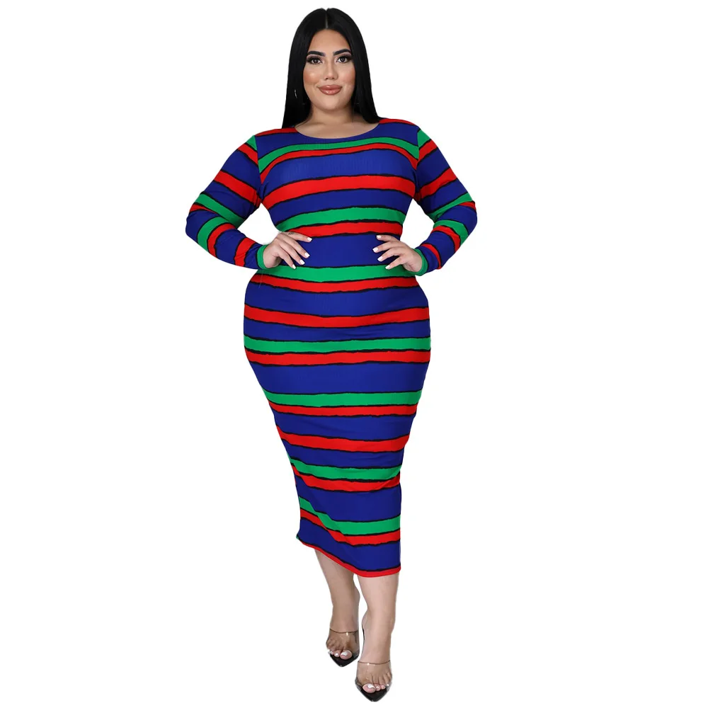 Sylph Casual Women's Dresses 2021 Fashion New Plus Size Dress For Women O-neck Striped Printed Slim Long Sleeve Vestidos 
Sylph Casual Women's Dresses 2021 Fashion New Plus Size Dress For Women O-neck Striped Printed Slim Long Sleeve Vestidos