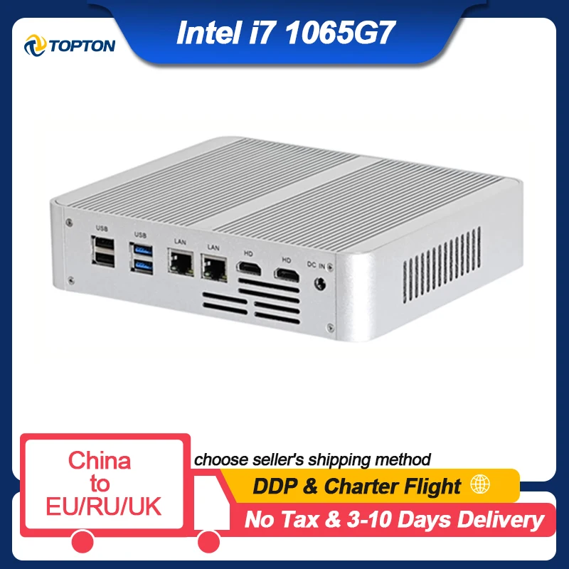 

Topton Micro Desktop Gaming Mini PC Windows 10 NUC Intel i7 1065G7 i5 1035G4 2LAN 2HDMI 2*DDR4 M.2 NVMe SSD SPDIF 8*USB Computer