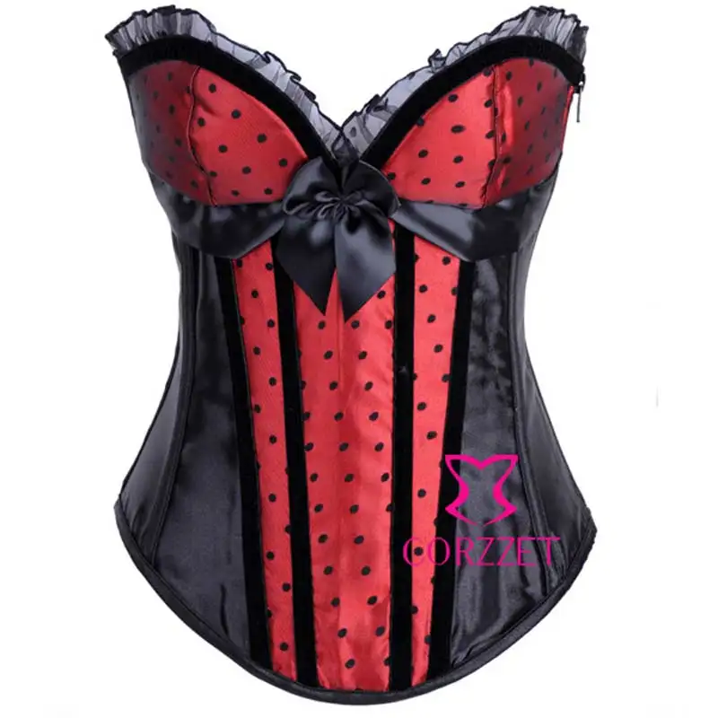 2020 New Women Corset Black and Red Satin Polka Dot Overbust Zipper Corset with tutu skirt Corset Set Dress Lace Edge S - XXL
2020 New Women Corset Black and Red Satin Polka Dot Overbust Zipper Corset with tutu skirt Corset Set Dress Lace Edge S - XXL