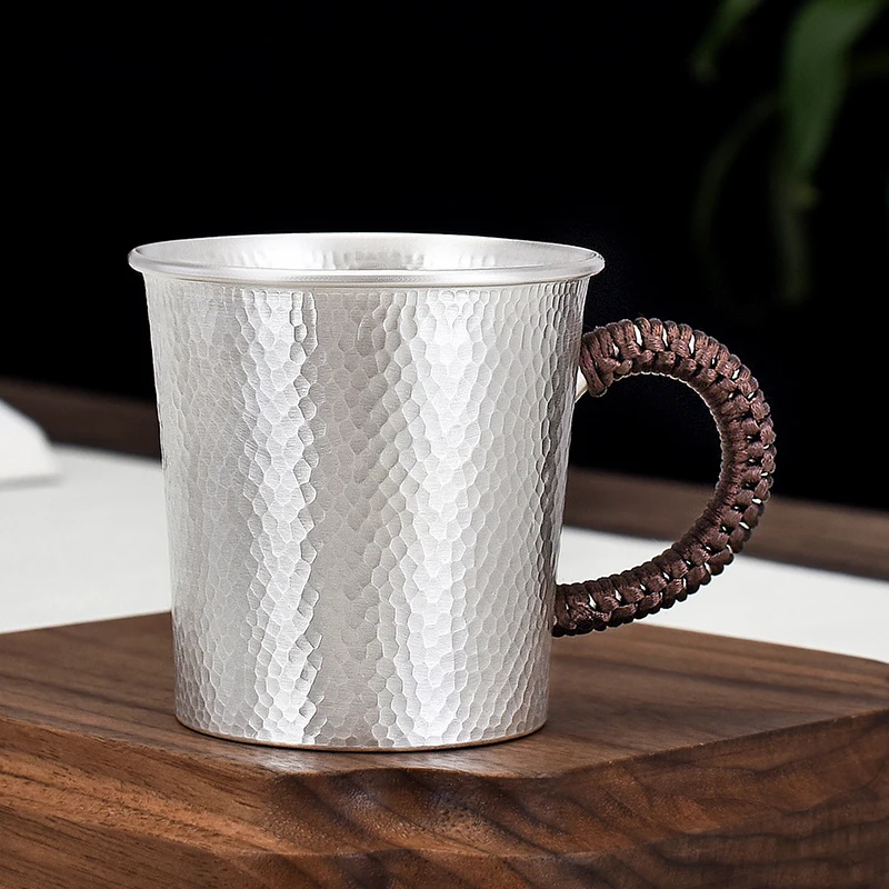 Ag999 Sterling Silver Handmade Hammer Pattern Mug For Tea Large Beer Coffee Cup With Handgrip
Ag999 Sterling Silver Handmade Hammer Pattern Mug For Tea Large Beer Coffee Cup With Handgrip