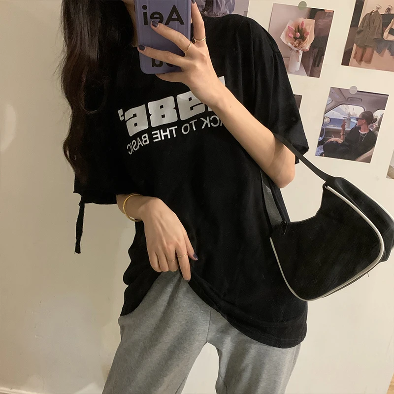 Women's tops summer T-shirt tops new loose letter printed tops short sleeve T-shirt women # 242
Women's tops summer T-shirt tops new loose letter printed tops short sleeve T-shirt women # 242