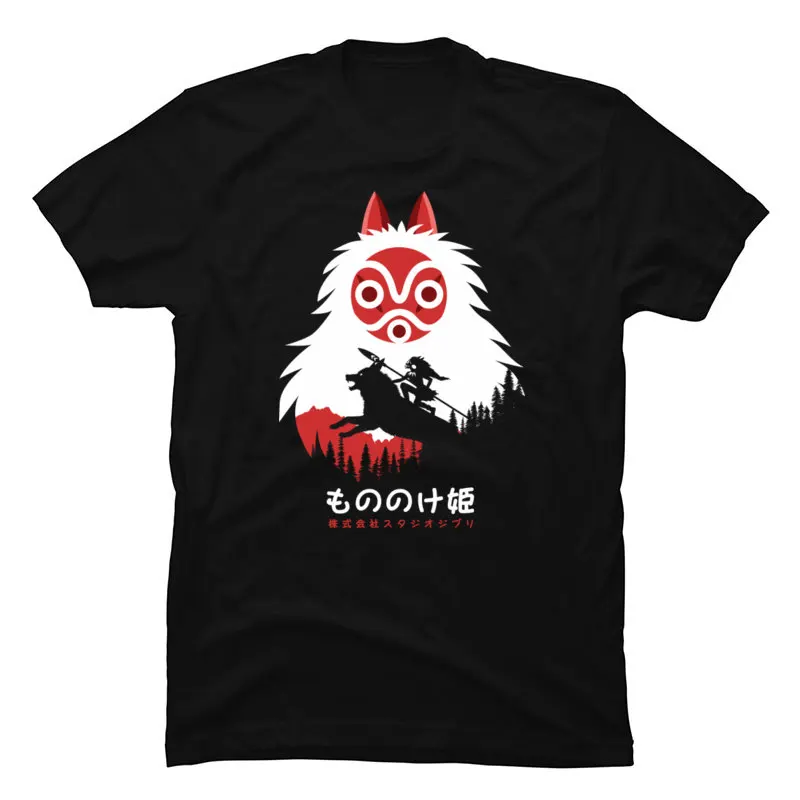 Забавная футболка принцессы Mononoke Spirit Mask с графическим принтом новая мужская из