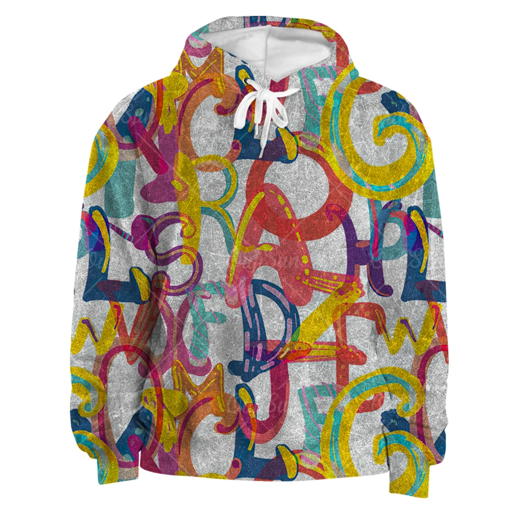 Spring And Autumn Colorful Letters Pattern Hoodie Casual O Neck Oversized Sweatshirt Urban Trand Hooded Pullover Jacket 4XL
Spring And Autumn Colorful Letters Pattern Hoodie Casual O Neck Oversized Sweatshirt Urban Trand Hooded Pullover Jacket 4XL