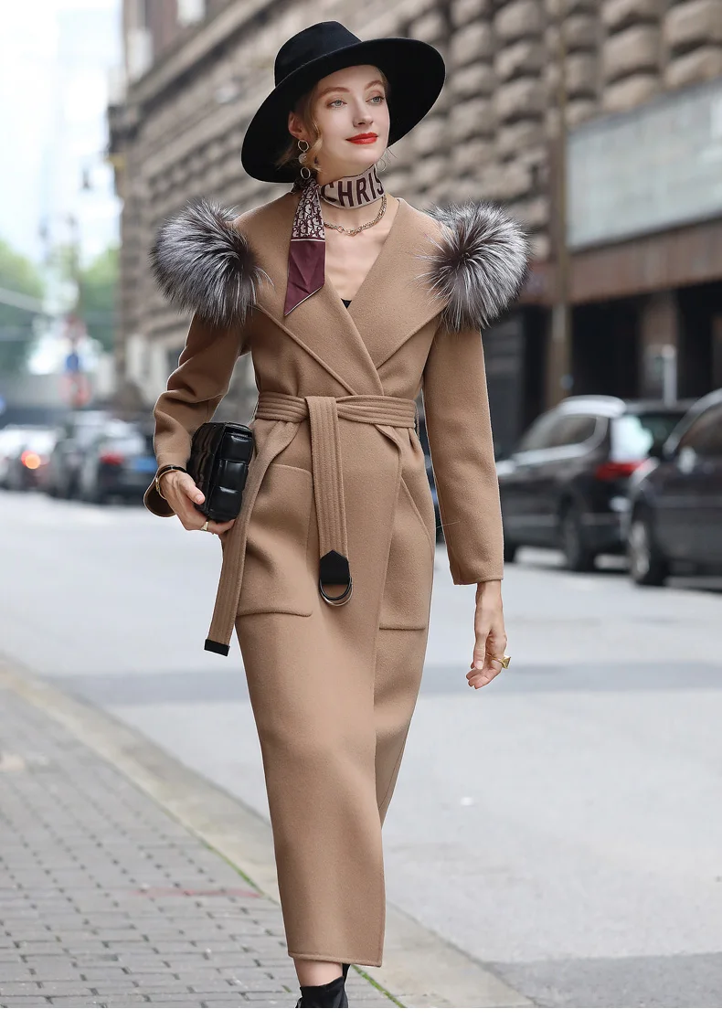 2020 Autumn and Winter new double-sided all-wool coat women's woolen collar hooded long sheep woolen coat
2020 Autumn and Winter new double-sided all-wool coat women's woolen collar hooded long sheep woolen coat