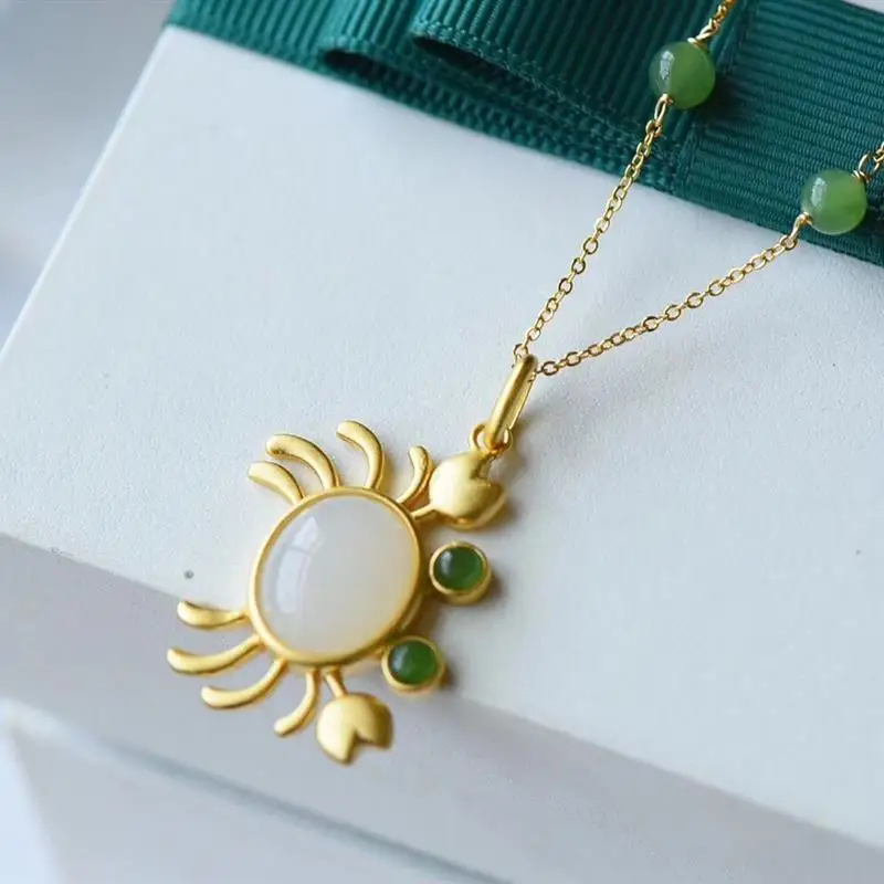 Ожерелье из серебра 925 пробы с натуральной яшмой из белого нефрита
Ожерелье из серебра 925 пробы с натуральной яшмой из белого нефрита