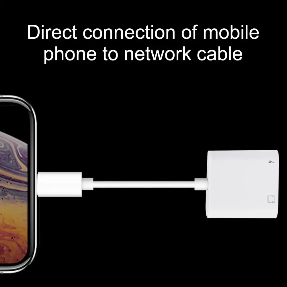 Portable Durable 8Pin to RJ45 ABS Plug Play Ethernet Converter Adapter for Apple Mobile Phone 
Portable Durable 8Pin to RJ45 ABS Plug Play Ethernet Converter Adapter for Apple Mobile Phone