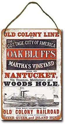 Metal Sign 8 X 12 Inch Old Colony Line Martha's Vineyard Nantucket Wall Decor Hanging Sign
Metal Sign 8 X 12 Inch Old Colony Line Martha's Vineyard Nantucket Wall Decor Hanging Sign