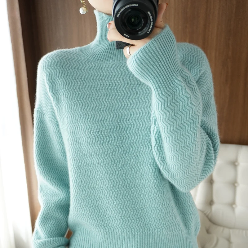 Lafarvie Turtleneck Cashmere Wool Sweater Women Tops Autumn Winter Fashion Slim Warm Long Sleeve Knitted Female Pullover Clothe
Lafarvie Turtleneck Cashmere Wool Sweater Women Tops Autumn Winter Fashion Slim Warm Long Sleeve Knitted Female Pullover Clothe