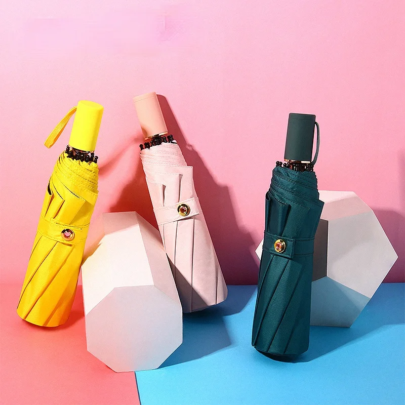 2021 new Automatic Umbrella Rain Women Three-folding Umbrella Windproof Pure Color Umbrella Female Waterproof parasol 
2021 new Automatic Umbrella Rain Women Three-folding Umbrella Windproof Pure Color Umbrella Female Waterproof parasol