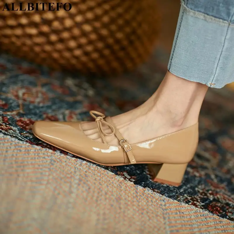 ALLBITEFO natural genuine leather women heels thick heel spring fashion women's high heel shoes high heels zapatos mujer tacon
ALLBITEFO natural genuine leather women heels thick heel spring fashion women's high heel shoes high heels zapatos mujer tacon