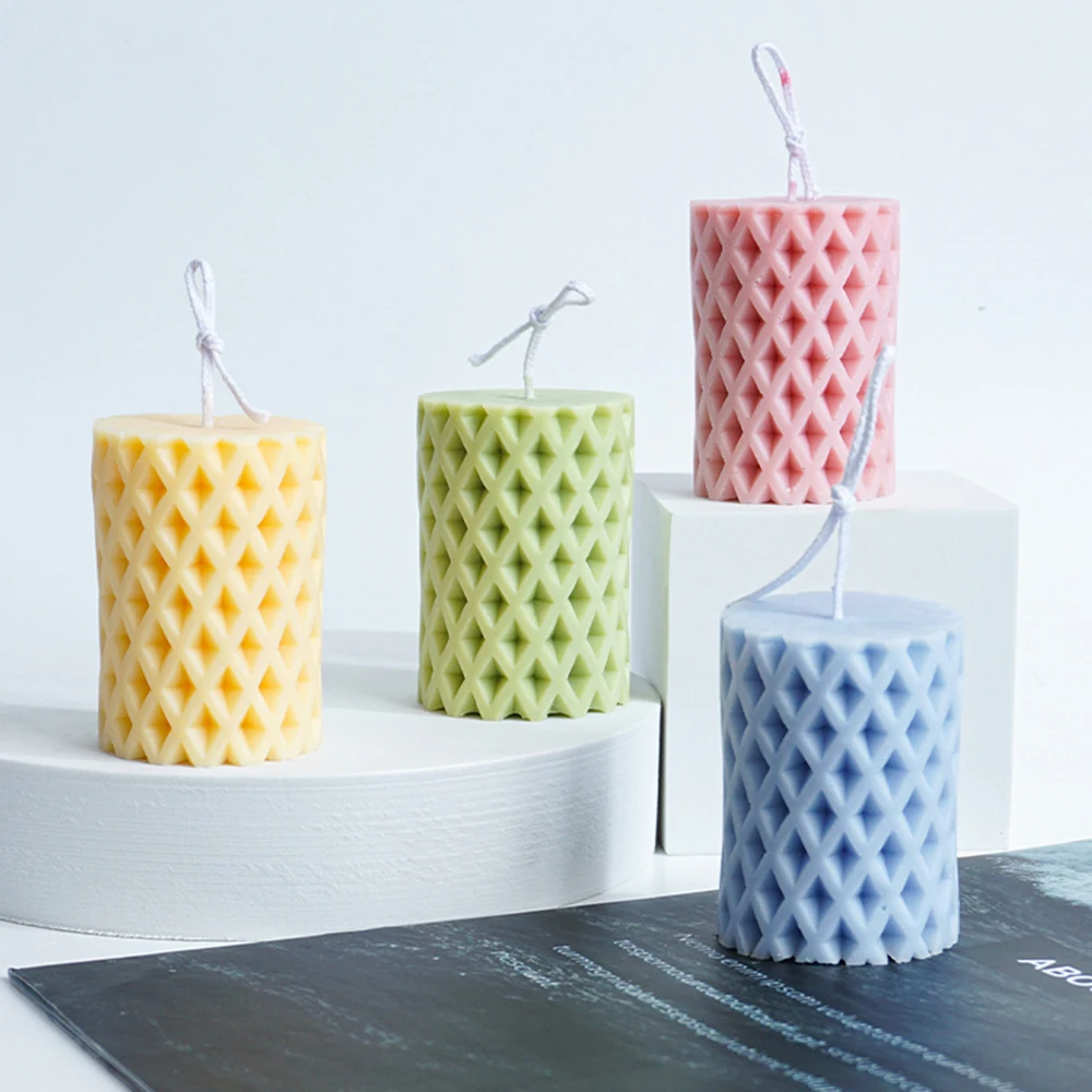 Rhombus Hole Cylindrical Candle Silicone Moulds Simple Geometric Candle Mold For Candle Making Home Candle Decoration
Rhombus Hole Cylindrical Candle Silicone Moulds Simple Geometric Candle Mold For Candle Making Home Candle Decoration