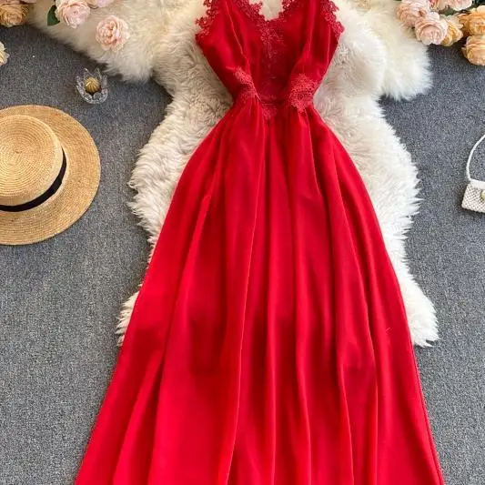 Women's sexy V-neck red spaghetti strap Maxi Dress 2021 summer new fashion beach style dress beach HoIiday dress
Women's sexy V-neck red spaghetti strap Maxi Dress 2021 summer new fashion beach style dress beach HoIiday dress