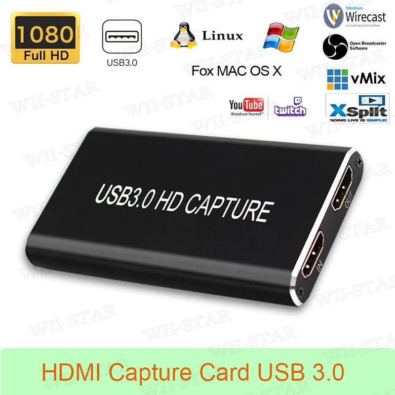 1080P HDMI к USBC Тип C конвертер USB3.0 для HDTV ПК Mac Windows Linux Os X запись игры видео Захват