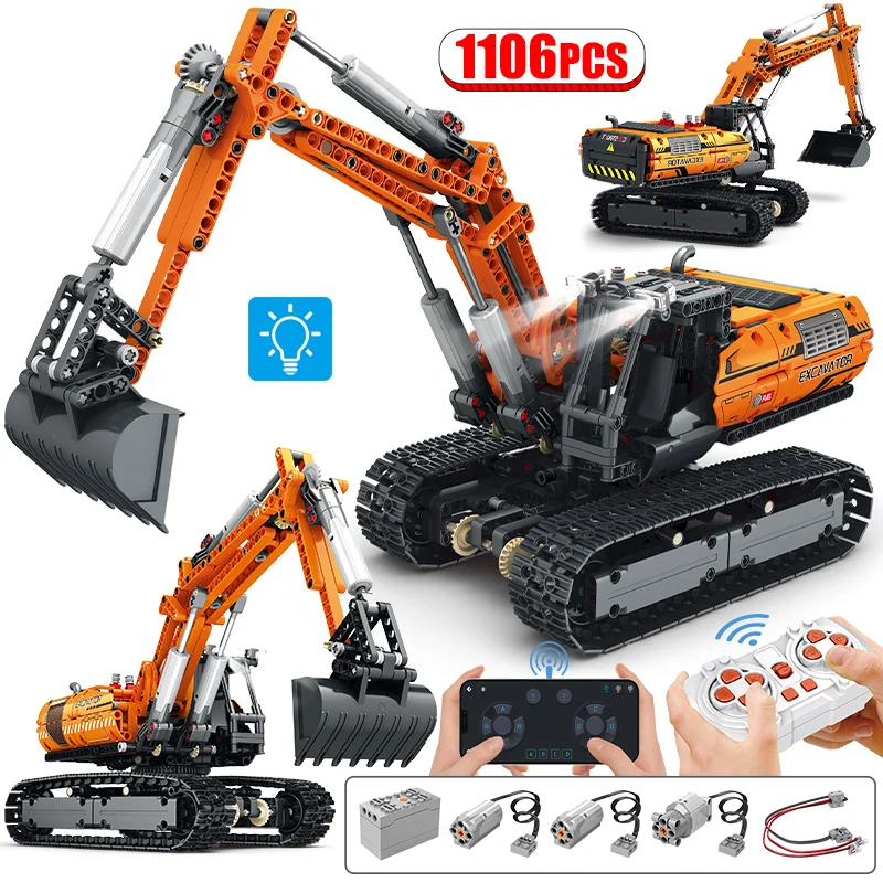 1106pcs City Remote Control Electric Excavator Building Blocks RC Engineering Car Tracked Vehicle Bricks Toys for Kids
1106pcs City Remote Control Electric Excavator Building Blocks RC Engineering Car Tracked Vehicle Bricks Toys for Kids