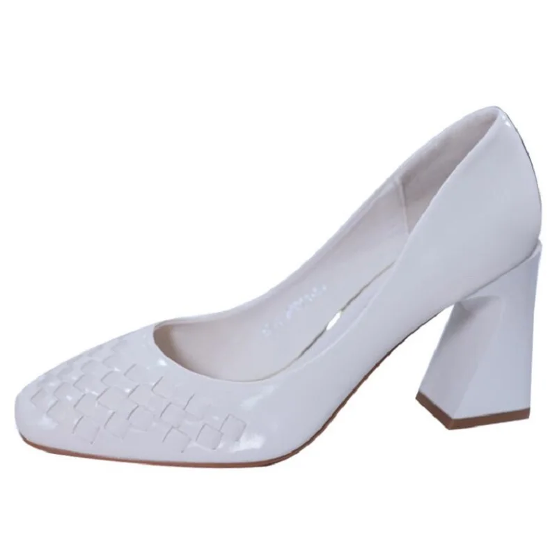Retro Elegant Braided Square Toe Thick Heel Shoes Woman New All-match High-Heel Professional Shoes Temperamen Women's Pums Y211
Retro Elegant Braided Square Toe Thick Heel Shoes Woman New All-match High-Heel Professional Shoes Temperamen Women's Pums Y211