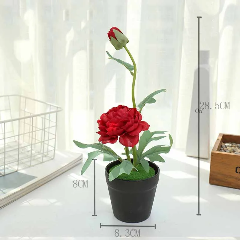 28.5cm High Quality Artificial Flower, 2head Small Peony Mini Potted Plant, Office Decoration, Home Desktop Ornamental Bonsai
28.5cm High Quality Artificial Flower, 2head Small Peony Mini Potted Plant, Office Decoration, Home Desktop Ornamental Bonsai