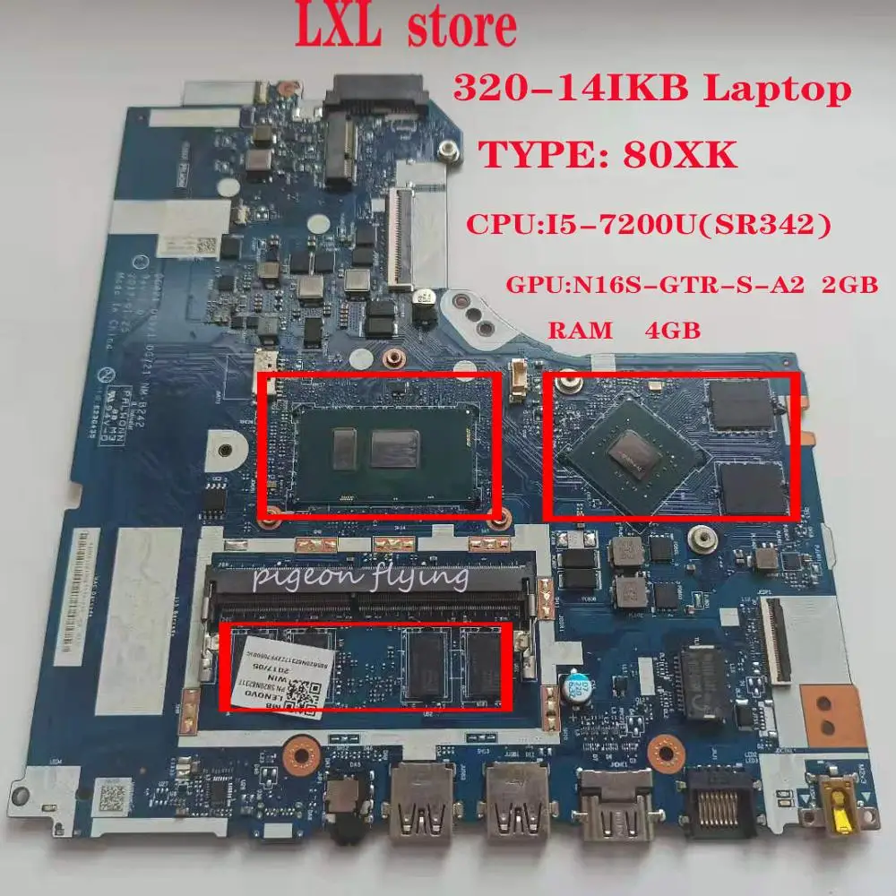 Материнская плата 320 14IKB для ideapad laptop 80XK DG421 DG521 DG 721 NM B242 GPU:N16S 2 Гб RAM:4 DDR4|Материнские