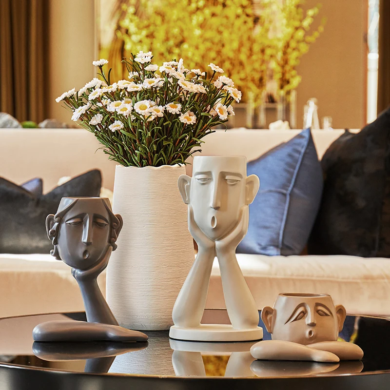 Abstract figure decoration Resin flower pot modern Vase Home Ornaments TV cabinet porch living room Sculpture Crafts furnishings
Abstract figure decoration Resin flower pot modern Vase Home Ornaments TV cabinet porch living room Sculpture Crafts furnishings