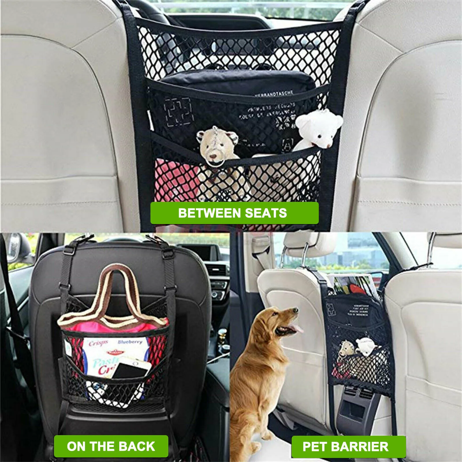 Luggage Car 30 X 25 Cm Cargo Net Bag Between Car Seat Elastic With 4 Plastic Hooks
Luggage Car 30 X 25 Cm Cargo Net Bag Between Car Seat Elastic With 4 Plastic Hooks