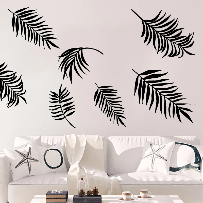 

Large 7 Style Palm Leaves Nature Tree Wall Sticker Sofa Bedroom Forest Palm Tree Leaf Nature Wall Decal Kids Room Decor M359