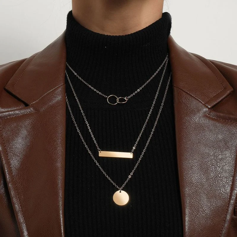 Vintage Boho Multilayer Choker Round Square Pendant Chain Gold Silver Color Necklace for Women Fashion Jewelry Gift 
Vintage Boho Multilayer Choker Round Square Pendant Chain Gold Silver Color Necklace for Women Fashion Jewelry Gift