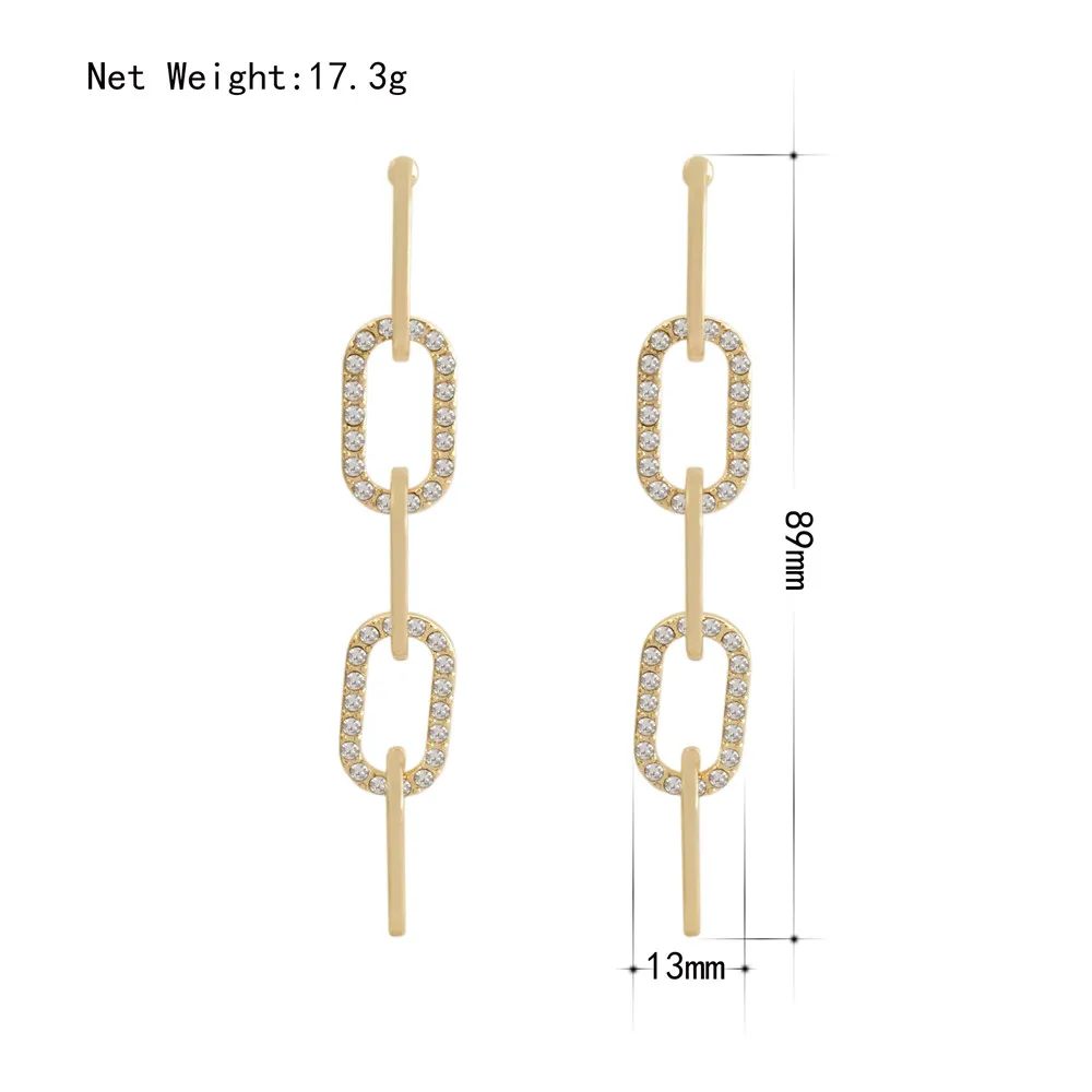 Trendy Gold Color Plating Chain Linked Drop Earrings For Women Girl Bohemia Elegant Gorgeous Chic Geometric Jewelry
Trendy Gold Color Plating Chain Linked Drop Earrings For Women Girl Bohemia Elegant Gorgeous Chic Geometric Jewelry