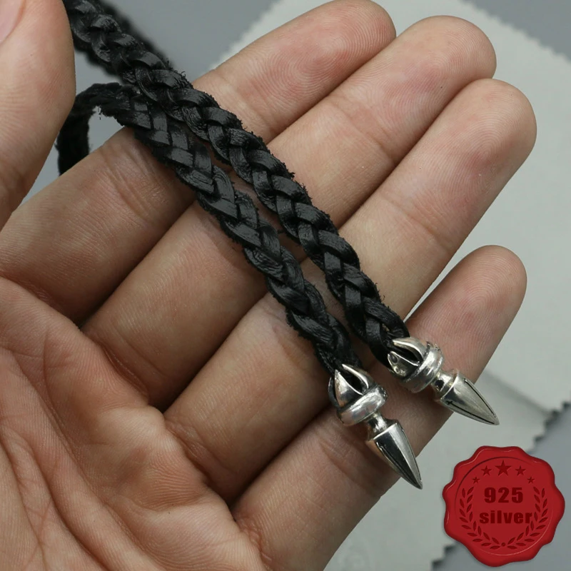 40013 S925 Sterling Silver Necklace Sweater Chain Simple Fashion Black Rope Chain Cross Flower Willow Nail All-match Retro
40013 S925 Sterling Silver Necklace Sweater Chain Simple Fashion Black Rope Chain Cross Flower Willow Nail All-match Retro