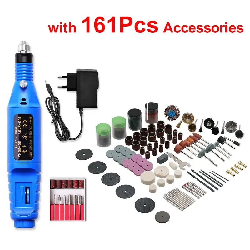 100-240V Mini Electric Grinder Drill With 105/161Pcs Rotary Tools Accessories Handheld Electric Grinding Machine Engraving Pen
100-240V Mini Electric Grinder Drill With 105/161Pcs Rotary Tools Accessories Handheld Electric Grinding Machine Engraving Pen